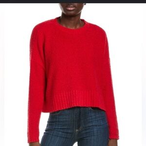 Eileen Fisher Red  Terry Loop Cashmere-Blend Sweater Women Size Medium NEW